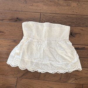 White Lace Trim Tube Top Sz L